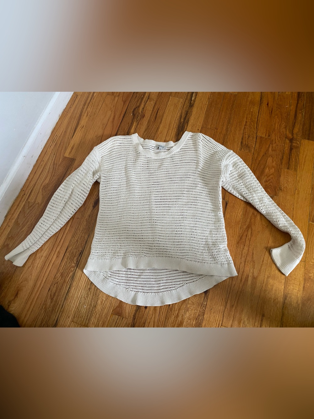 Madewell Open-Knit Long Sleeve Sweater in Cream